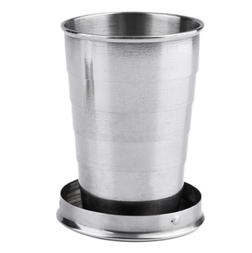 Stainless Steel Camping Folding Water Bottle & Cup