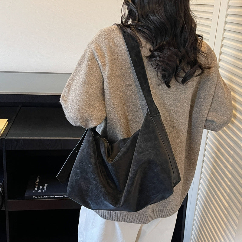 Womens Stylish Casual Minimalist High-Capacity Crossbody Bag