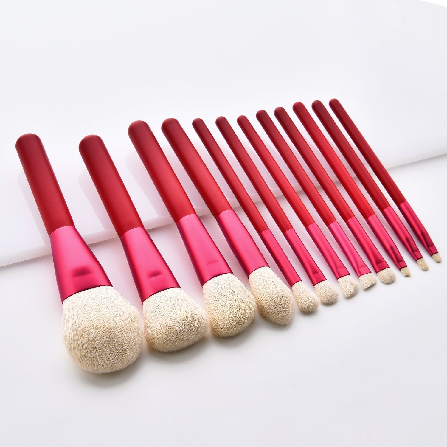 12-Piece Ruby Red Makeup Brush Set