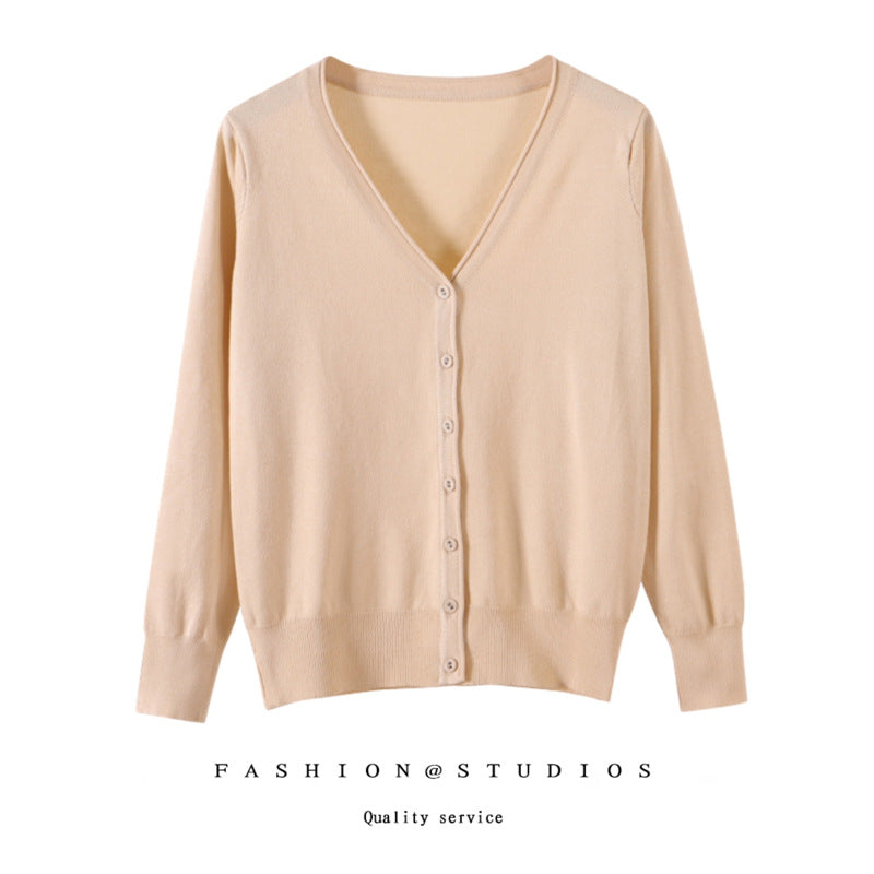 Women's Slim-fit SpringAutumn Plus-size Knitted Cardigan