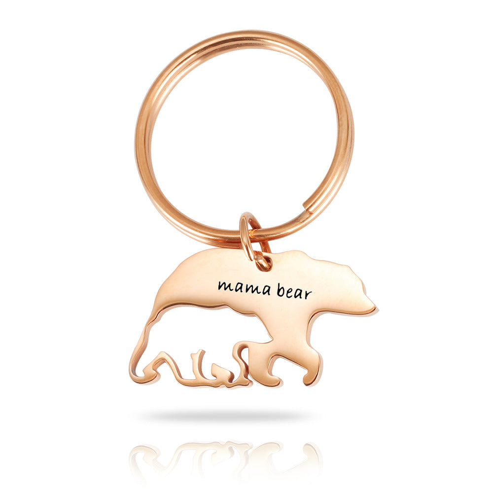 Mother's Day Stainless Steel Keychain - Mama Bear Gift