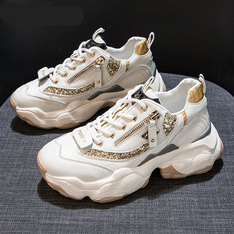 Women’s Sequin Chunky Sole Sneakers (Dad Shoes)
