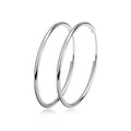 Sterling Silver Simple Polished Big Round Circle Hoop Earrings for Women