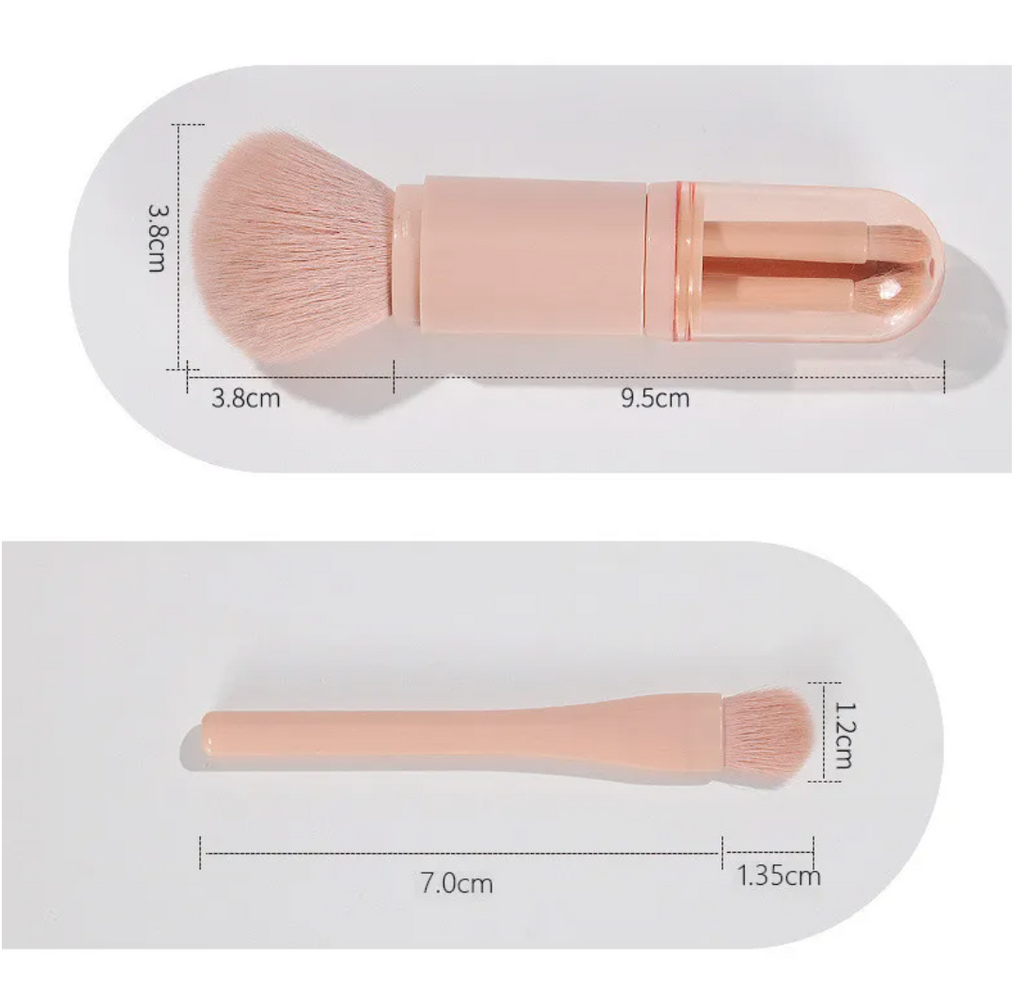 4-in-1 Retractable Portable Makeup Brush