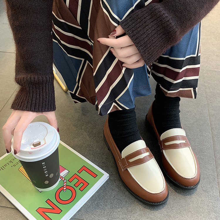 Vintage Slip-On Leather Shoes for Women