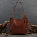 Solid Color Women's Portable Cross-body Bag First Layer Cowhide