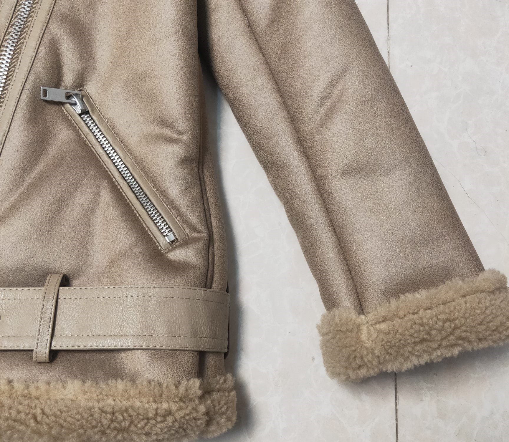 Women's Double-sided Suede Motorcycle Jacket