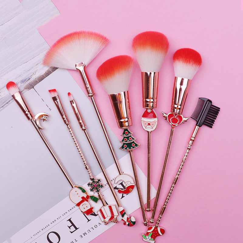 Christmas Reindeer Makeup Brush Set for Gifting