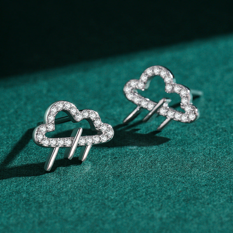 S925 Silver Kitten Star Diamond Earrings