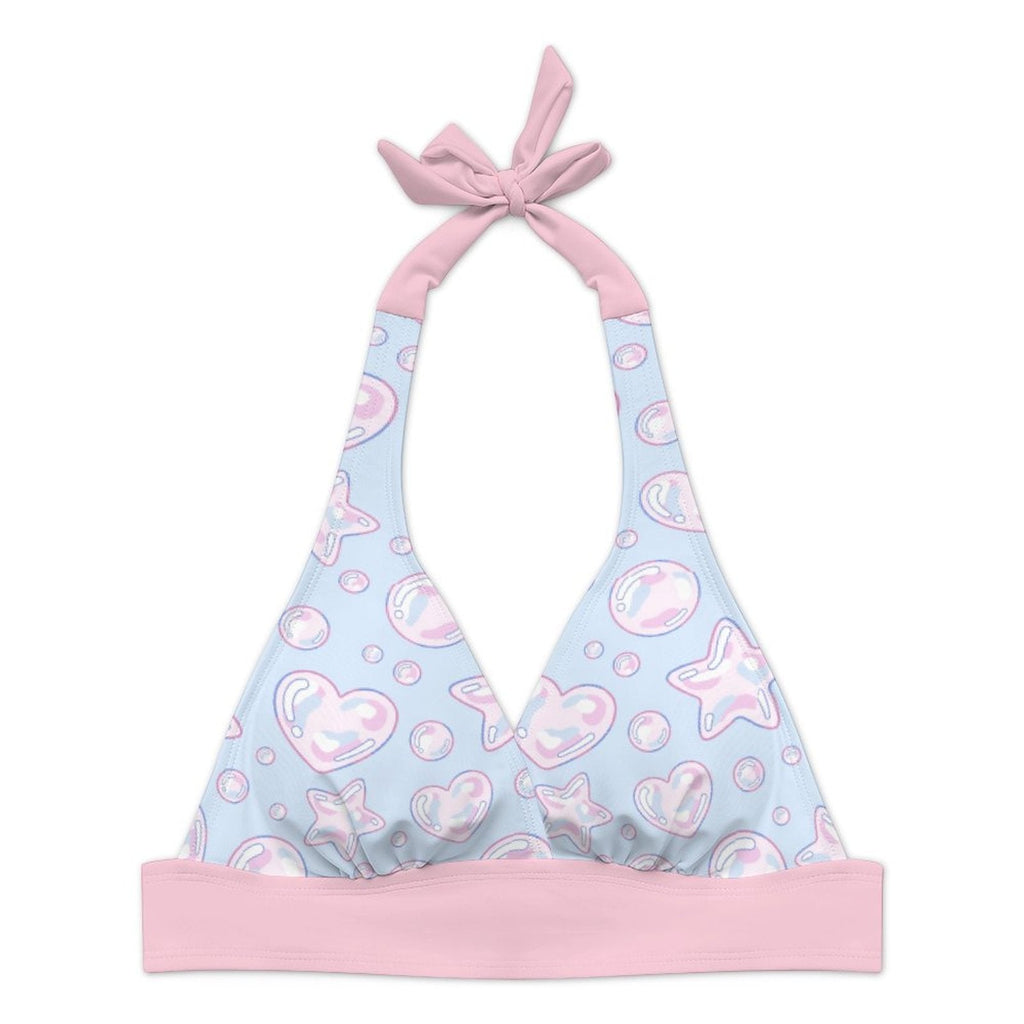 Kawaii Bubbles Halter Skirt Swimsuit Set