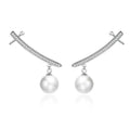 Fashion Women's S925 Silver Pearl Earrings