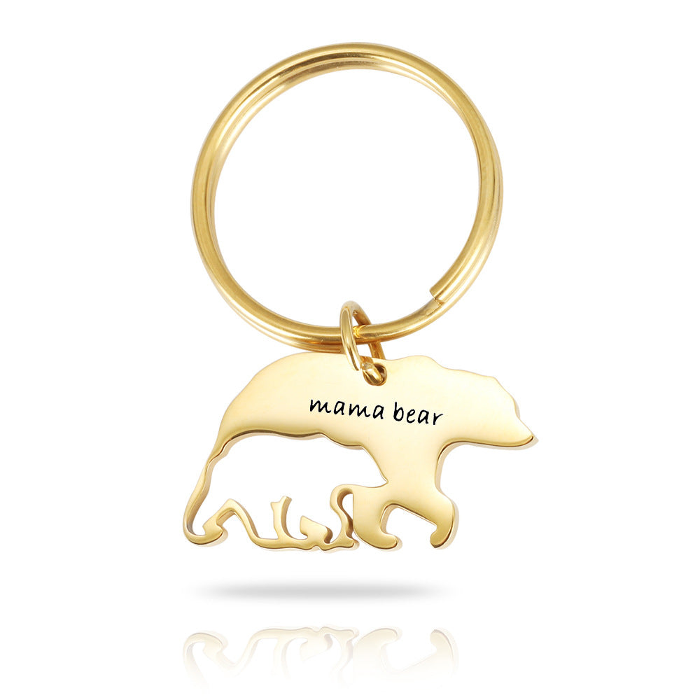 Mother's Day Stainless Steel Keychain - Mama Bear Gift