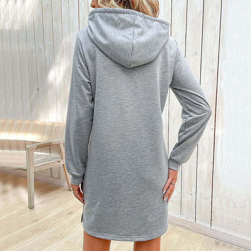 Foreign Trade Women's Clothing Striped Patchwork Hoodie Skirt