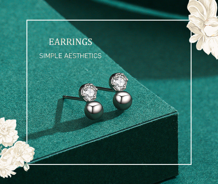 S925 Sterling Silver Diamond Hypoallergenic Earrings