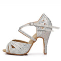 Silver High-Heeled Latin Dance Shoes