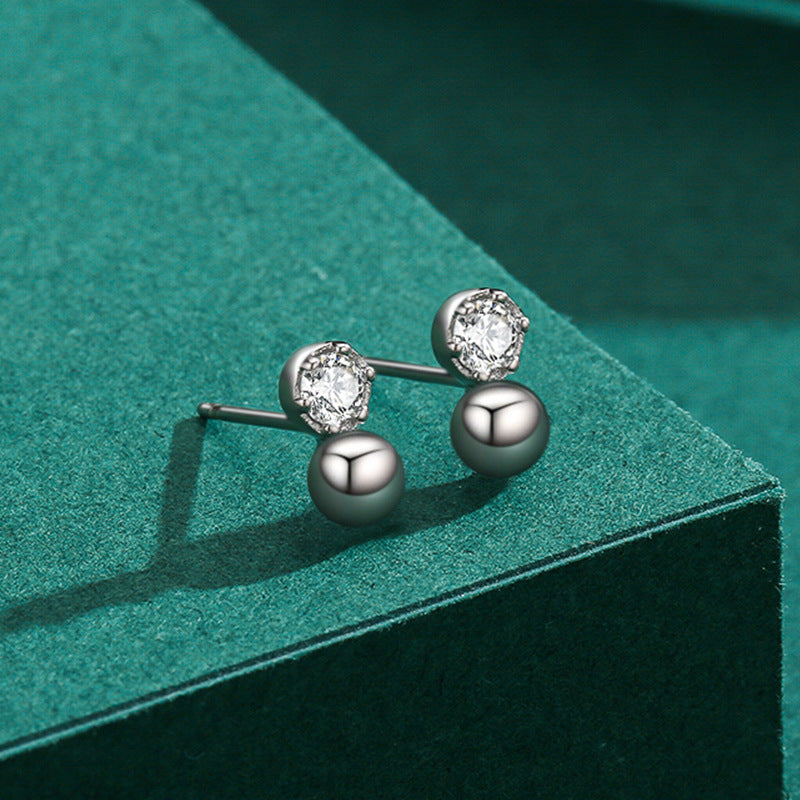 S925 Sterling Silver Diamond Hypoallergenic Earrings