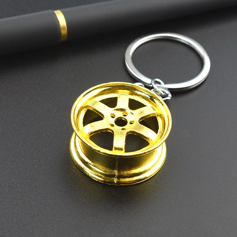 Creative Stereo Car Modification Fittings Wheel Hub Metal Keychains