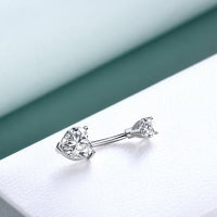 Sterling Silver Sexy Zirconia Heart Pendnt Belly Button Ring Belly Piercing for Women