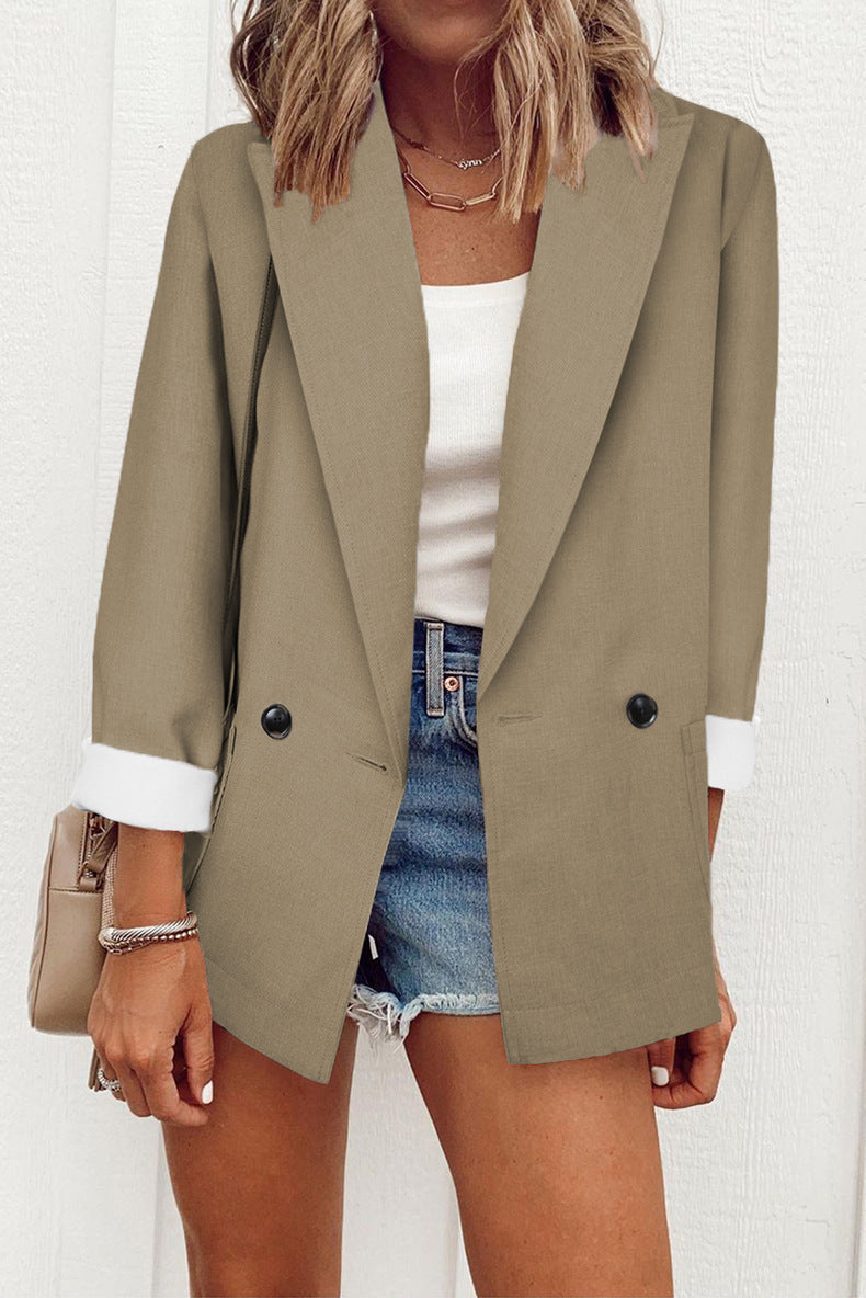 Temperament Slim Jacket Fashion Business Single Breasted Long Sleeve Casual Suit Top Clothing