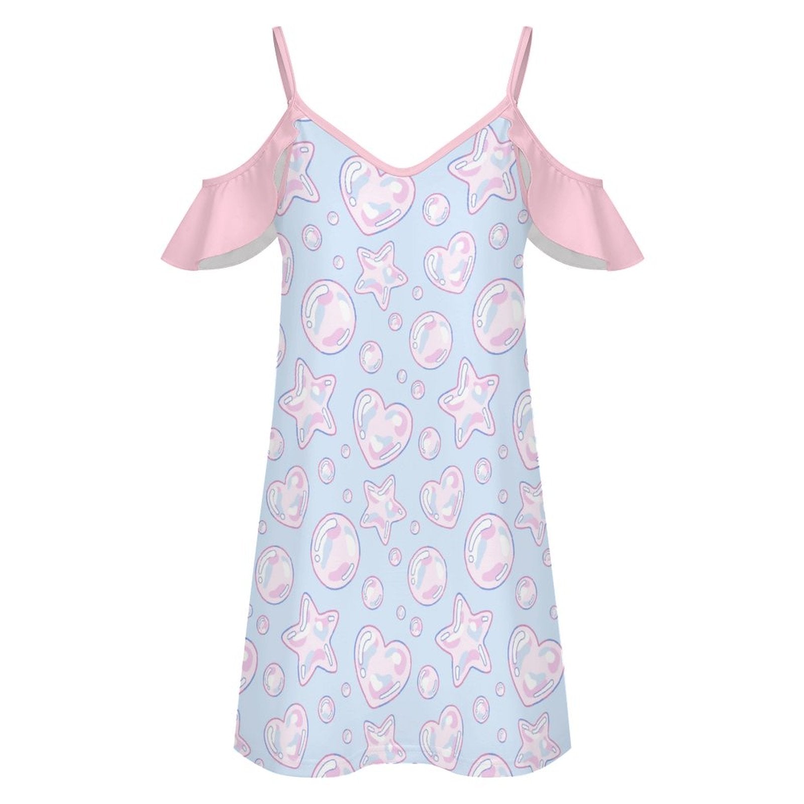 Kawaii Bubbles Ruffle Strap Play Dress