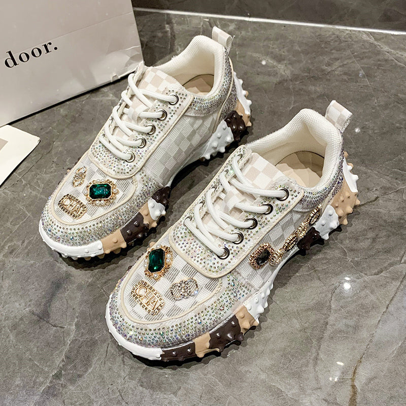 Luxury Designer Rhinestone Women's Casual Sports Shoes