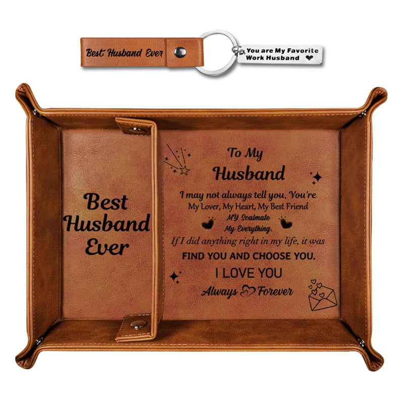Father's Day Gift Decorative Tray Household Four-corner Folding