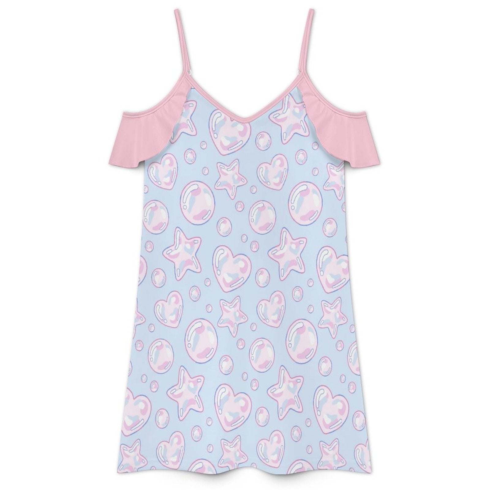 Kawaii Bubbles Ruffle Strap Play Dress