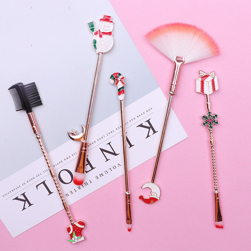 Christmas Reindeer Makeup Brush Set for Gifting