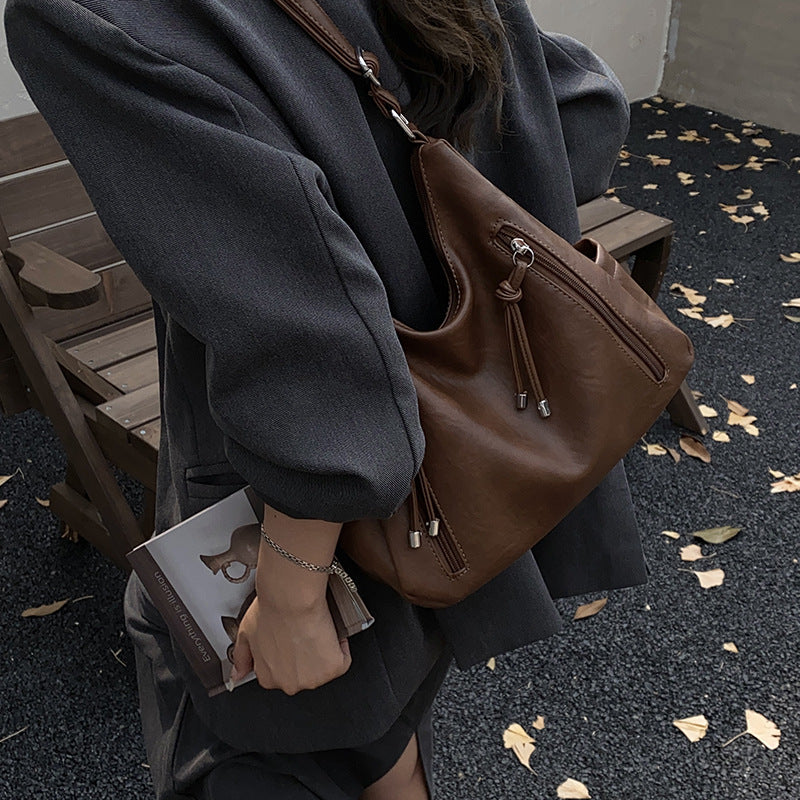 Womens Retro-Style Fashionable Casual High-Capacity Crossbody Bag
