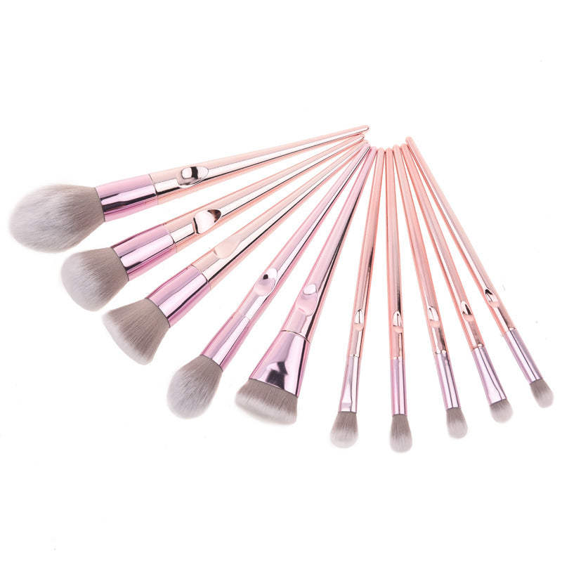 10-Piece Makeup Brush Set with Radiant Eyeshadow Brush