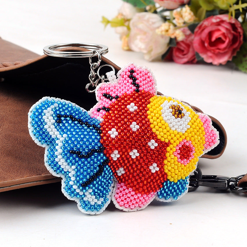 Cute Handmade DIY Full Beaded Keychain Pendant
