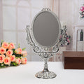 Rustic Double-Sided Makeup Mirror for Desktop Use