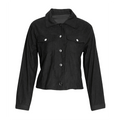 Women's Corduroy Long Sleeve Jacket - Casual Button-Up Coat With Flap Pockets