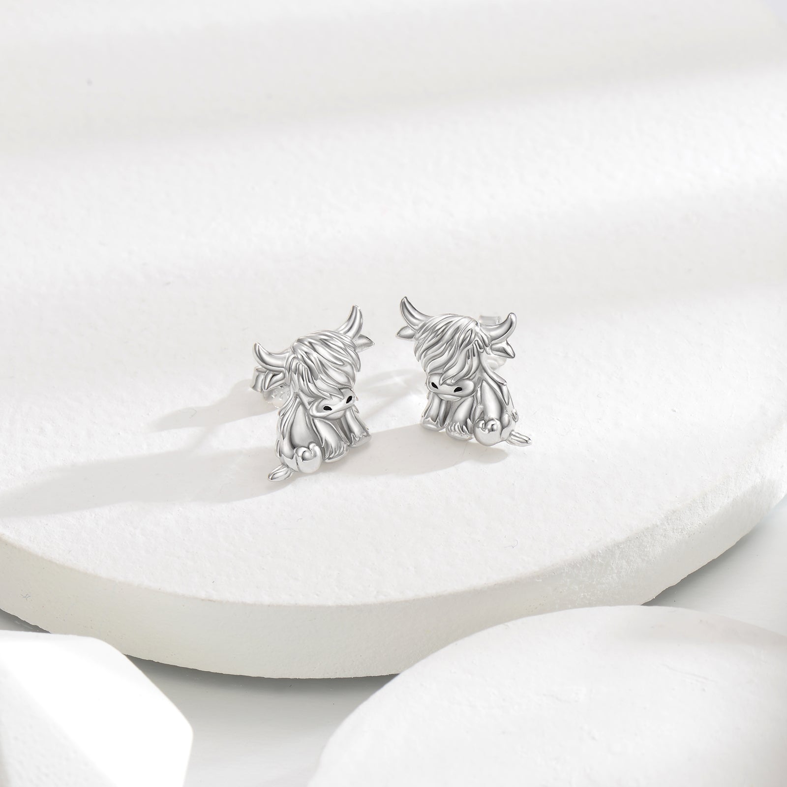 Highland Cow Earrings 925 Sterling Silver Cow Studs Earrings Highland Cow Jewelry Gifts