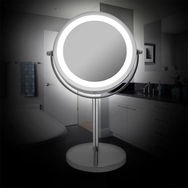 LED Makeup Mirror with 360° Rotation and 10x Magnification
