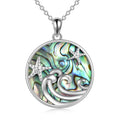 Sterling Silver Ocean Wave Abalone Shellfish Necklace Starfish Pendant Ocean Jewelry