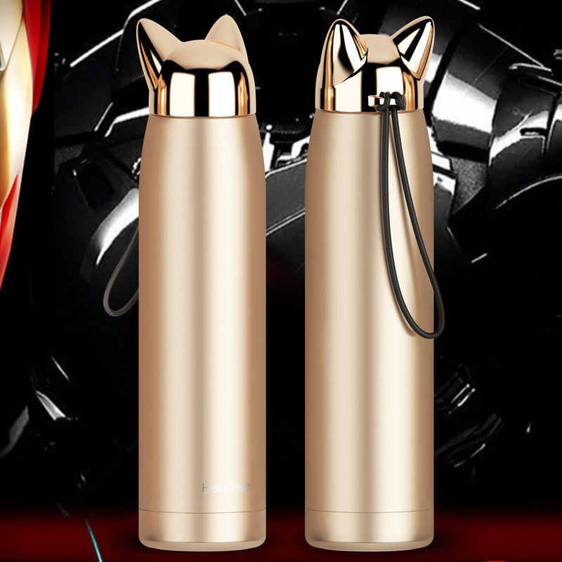 Cartoon Lightning Fox Insulated Water Bottle