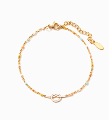 Mother & Daughter Connection Knot Bracelet - Soft Pink