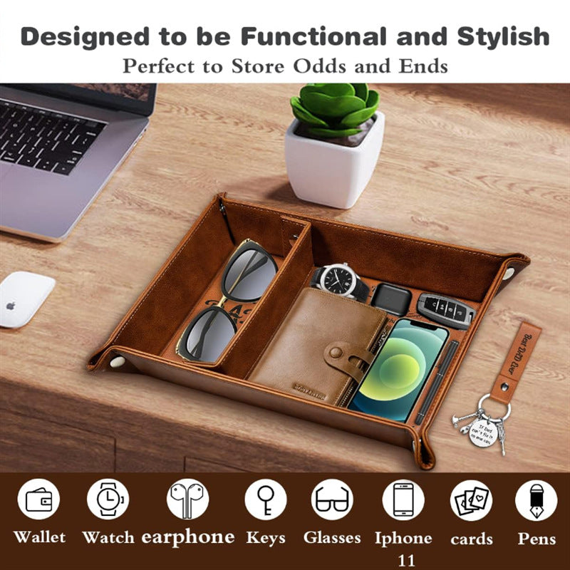 Father's Day Gift Decorative Tray Household Four-corner Folding