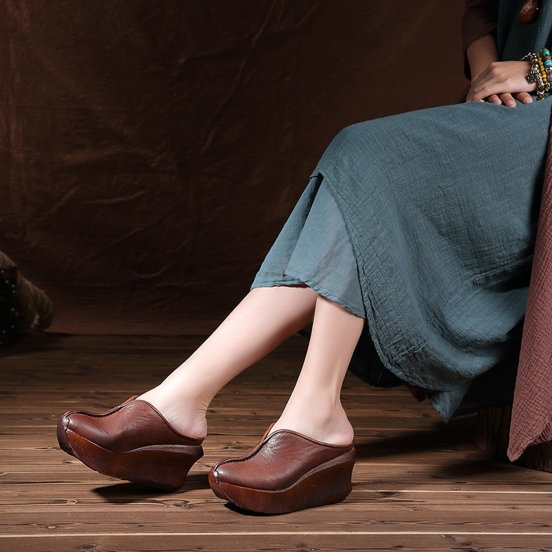 Summer Chunky Heel Platform Closed-Toe Shoes