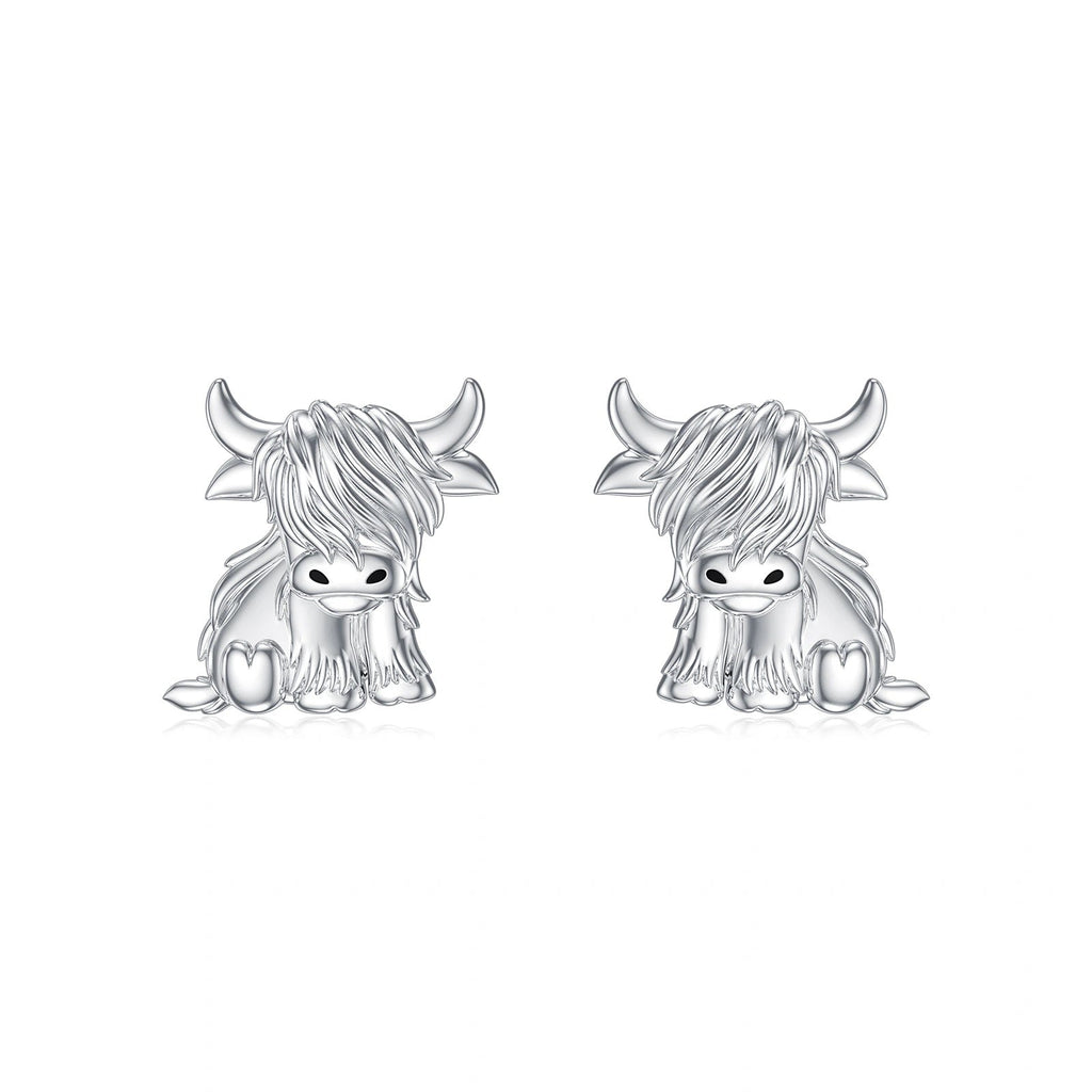 Highland Cow Earrings 925 Sterling Silver Cow Studs Earrings Highland Cow Jewelry Gifts