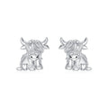 Highland Cow Earrings 925 Sterling Silver Cow Studs Earrings Highland Cow Jewelry Gifts