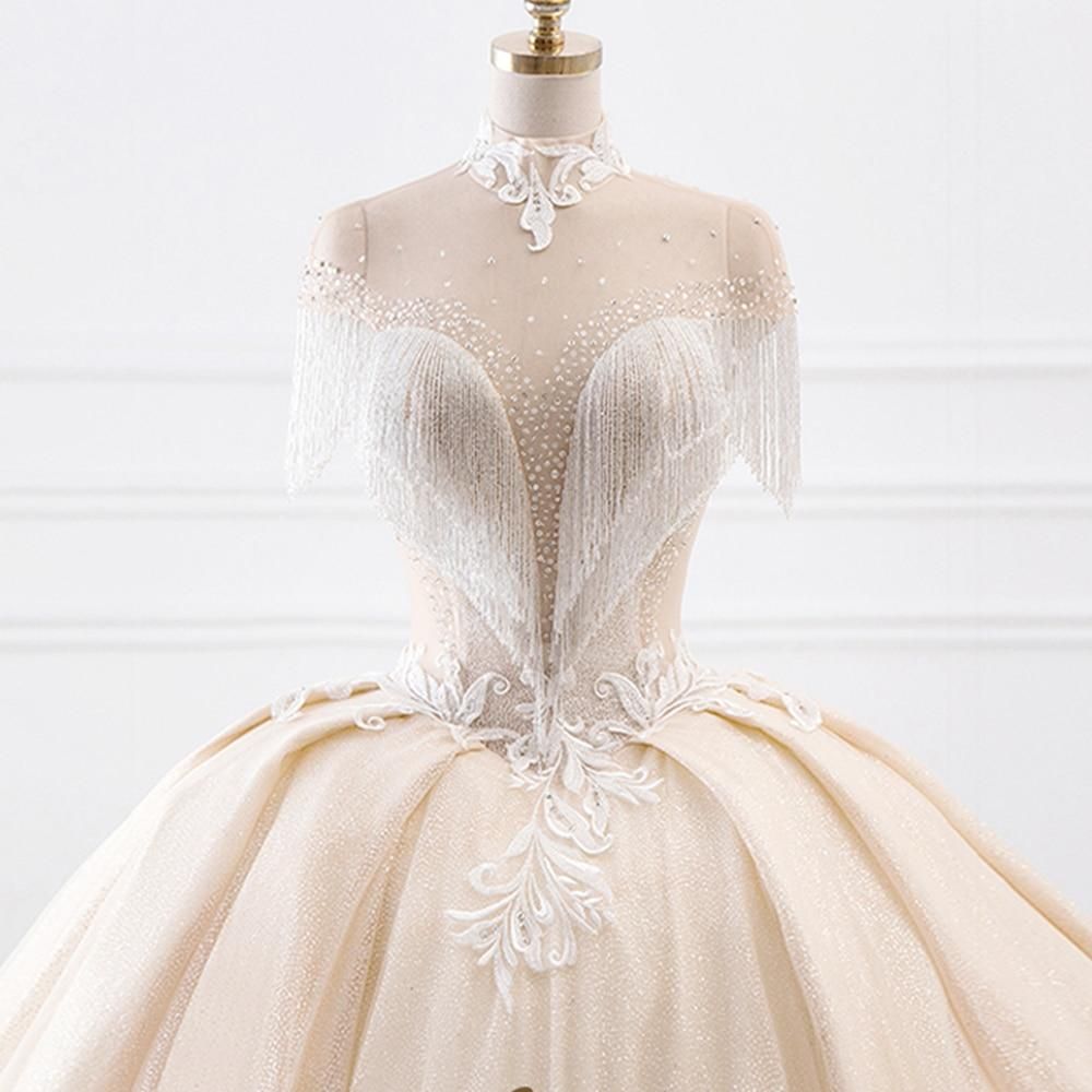 New Luxury High Neck Ball Gown Wedding Dress