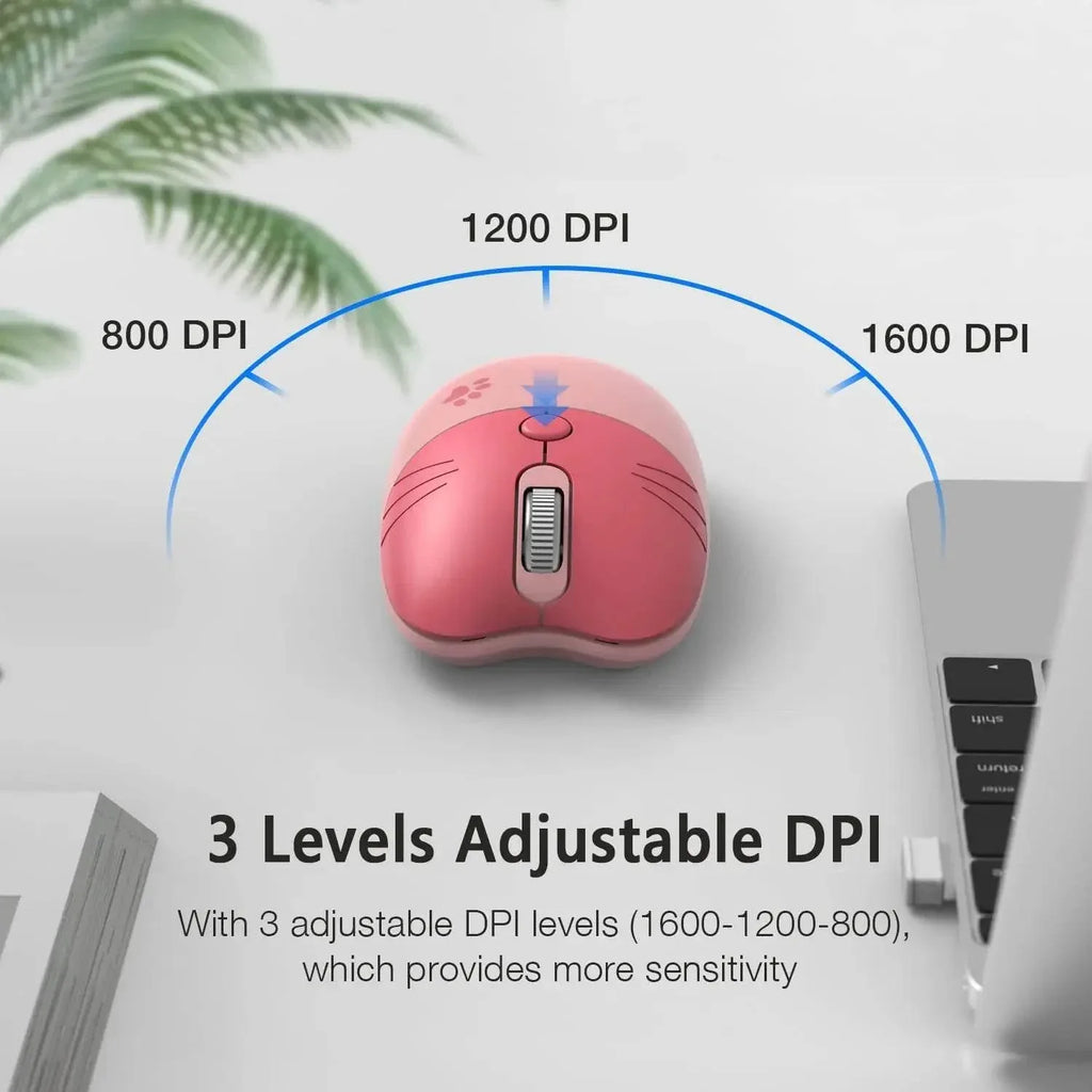 Kawaii Cat Ear Wireless Gaming Mouse