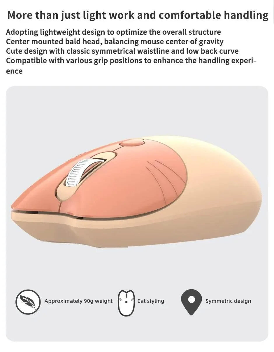 Kawaii Cat Ear Wireless Gaming Mouse