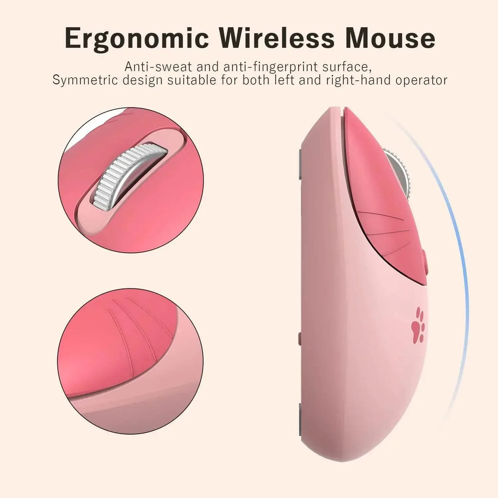 Kawaii Cat Ear Wireless Gaming Mouse