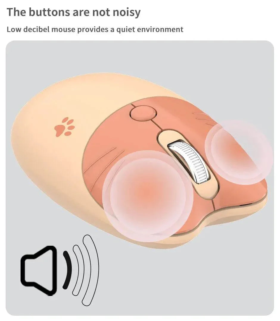 Kawaii Cat Ear Wireless Gaming Mouse