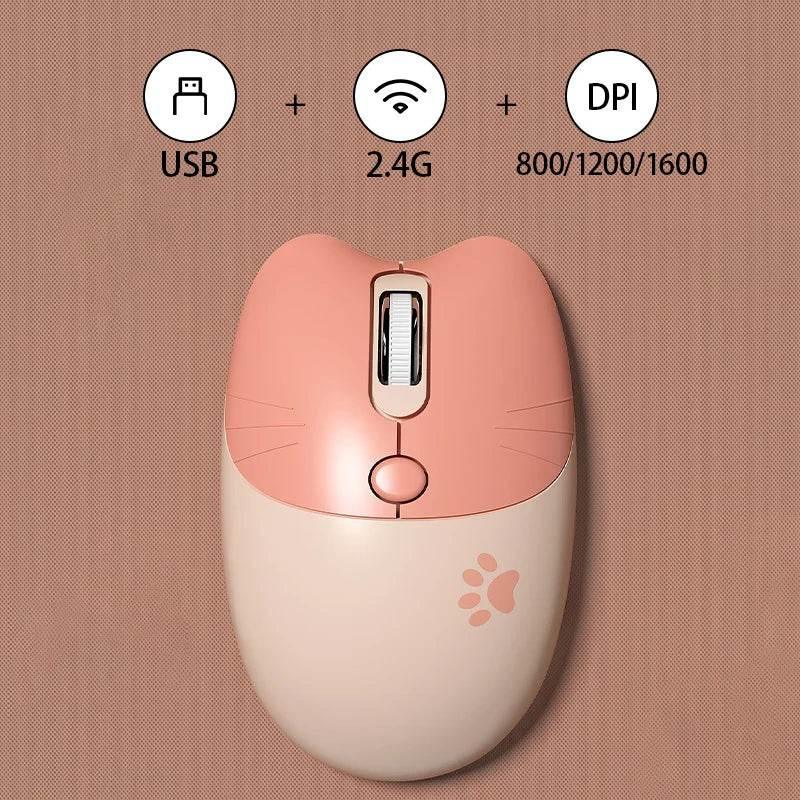 Kawaii Cat Ear Wireless Gaming Mouse