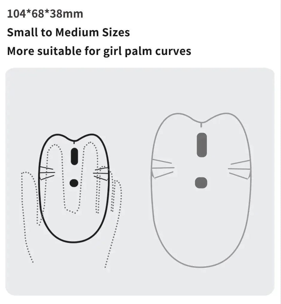 Kawaii Cat Ear Wireless Gaming Mouse