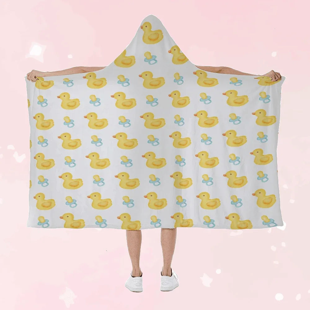 Lil Quacky Hooded Blanket Soft Fleece Lining